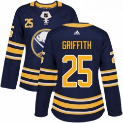Womens Adidas Buffalo Sabres 25 Seth Griffith Authentic Navy Blue Home NHL Jersey 