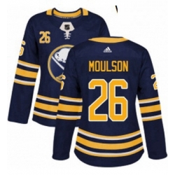 Womens Adidas Buffalo Sabres 26 Matt Moulson Authentic Navy Blue Home NHL Jersey 
