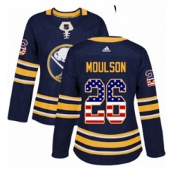 Womens Adidas Buffalo Sabres 26 Matt Moulson Authentic Navy Blue USA Flag Fashion NHL Jersey 