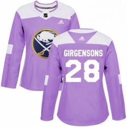 Womens Adidas Buffalo Sabres 28 Zemgus Girgensons Authentic Purple Fights Cancer Practice NHL Jersey 