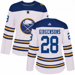 Womens Adidas Buffalo Sabres 28 Zemgus Girgensons Authentic White 2018 Winter Classic NHL Jersey 
