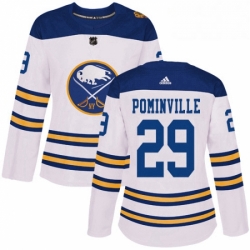 Womens Adidas Buffalo Sabres 29 Jason Pominville Authentic White 2018 Winter Classic NHL Jersey 