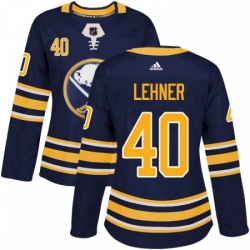 Womens Adidas Buffalo Sabres 40 Robin Lehner Authentic Navy Blue Home NHL Jersey 
