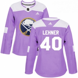 Womens Adidas Buffalo Sabres 40 Robin Lehner Authentic Purple Fights Cancer Practice NHL Jersey 