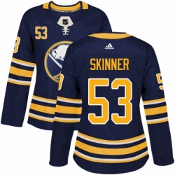 Womens Adidas Buffalo Sabres 53 Jeff Skinner Navy Blue Home Authentic Stitched NHL Jersey 