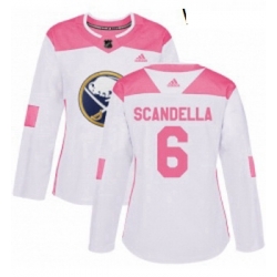 Womens Adidas Buffalo Sabres 6 Marco Scandella Authentic WhitePink Fashion NHL Jersey 