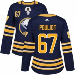 Womens Adidas Buffalo Sabres 67 Benoit Pouliot Authentic Navy Blue Home NHL Jersey 