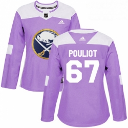 Womens Adidas Buffalo Sabres 67 Benoit Pouliot Authentic Purple Fights Cancer Practice NHL Jersey 
