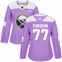 Womens Adidas Buffalo Sabres 77 Pierre Turgeon Authentic Purple Fights Cancer Practice NHL Jersey 