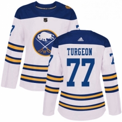 Womens Adidas Buffalo Sabres 77 Pierre Turgeon Authentic White 2018 Winter Classic NHL Jersey 