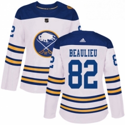 Womens Adidas Buffalo Sabres 82 Nathan Beaulieu Authentic White 2018 Winter Classic NHL Jersey 
