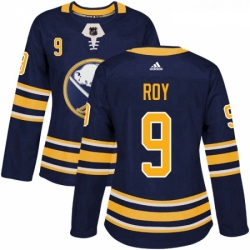 Womens Adidas Buffalo Sabres 9 Derek Roy Authentic Navy Blue Home NHL Jersey 