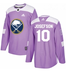 Youth Adidas Buffalo Sabres 10 Jacob Josefson Authentic Purple Fights Cancer Practice NHL Jersey 
