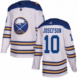Youth Adidas Buffalo Sabres 10 Jacob Josefson Authentic White 2018 Winter Classic NHL Jersey 