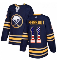 Youth Adidas Buffalo Sabres 11 Gilbert Perreault Authentic Navy Blue USA Flag Fashion NHL Jersey 