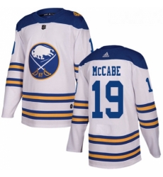 Youth Adidas Buffalo Sabres 19 Jake McCabe Authentic White 2018 Winter Classic NHL Jersey 
