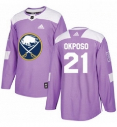 Youth Adidas Buffalo Sabres 21 Kyle Okposo Authentic Purple Fights Cancer Practice NHL Jersey 