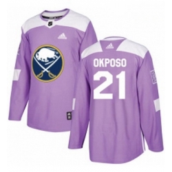 Youth Adidas Buffalo Sabres 21 Kyle Okposo Authentic Purple Fights Cancer Practice NHL Jersey 