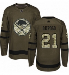 Youth Adidas Buffalo Sabres 21 Kyle Okposo Premier Green Salute to Service NHL Jersey 