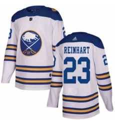 Youth Adidas Buffalo Sabres 23 Sam Reinhart Authentic White 2018 Winter Classic NHL Jersey 