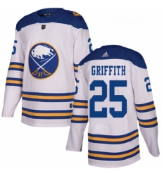 Youth Adidas Buffalo Sabres 25 Seth Griffith Authentic White 2018 Winter Classic NHL Jersey 