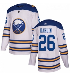 Youth Adidas Buffalo Sabres 26 Rasmus Dahlin Authentic White 2018 Winter Classic NHL Jersey 