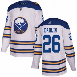 Youth Adidas Buffalo Sabres 26 Rasmus Dahlin Authentic White 2018 Winter Classic NHL Jersey 