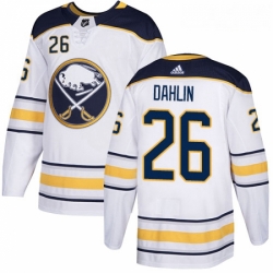 Youth Adidas Buffalo Sabres 26 Rasmus Dahlin Authentic White Away NHL Jersey 