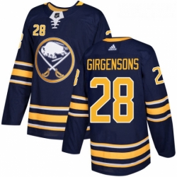 Youth Adidas Buffalo Sabres 28 Zemgus Girgensons Authentic Navy Blue Home NHL Jersey 