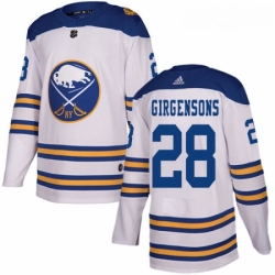 Youth Adidas Buffalo Sabres 28 Zemgus Girgensons Authentic White 2018 Winter Classic NHL Jersey 