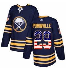 Youth Adidas Buffalo Sabres 29 Jason Pominville Authentic Navy Blue USA Flag Fashion NHL Jersey 