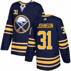 Youth Adidas Buffalo Sabres 31 Chad Johnson Authentic Navy Blue Home NHL Jersey 