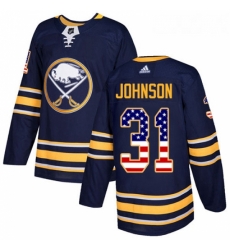 Youth Adidas Buffalo Sabres 31 Chad Johnson Authentic Navy Blue USA Flag Fashion NHL Jersey 