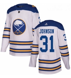Youth Adidas Buffalo Sabres 31 Chad Johnson Authentic White 2018 Winter Classic NHL Jersey 