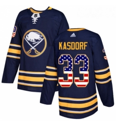 Youth Adidas Buffalo Sabres 33 Jason Kasdorf Authentic Navy Blue USA Flag Fashion NHL Jersey 