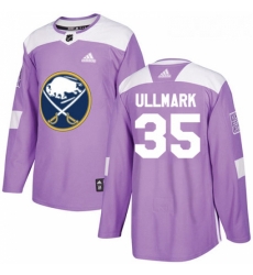 Youth Adidas Buffalo Sabres 35 Linus Ullmark Authentic Purple Fights Cancer Practice NHL Jersey 
