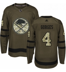 Youth Adidas Buffalo Sabres 4 Josh Gorges Authentic Green Salute to Service NHL Jersey 