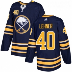 Youth Adidas Buffalo Sabres 40 Robin Lehner Authentic Navy Blue Home NHL Jersey 