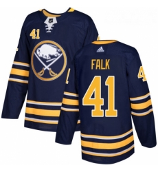 Youth Adidas Buffalo Sabres 41 Justin Falk Authentic Navy Blue Home NHL Jersey 