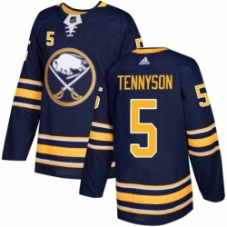 Youth Adidas Buffalo Sabres 5 Matt Tennyson Authentic Navy Blue Home NHL Jersey 