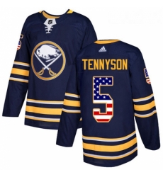 Youth Adidas Buffalo Sabres 5 Matt Tennyson Authentic Navy Blue USA Flag Fashion NHL Jersey 