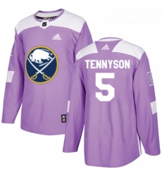 Youth Adidas Buffalo Sabres 5 Matt Tennyson Authentic Purple Fights Cancer Practice NHL Jersey 