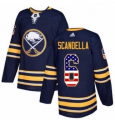 Youth Adidas Buffalo Sabres 6 Marco Scandella Authentic Navy Blue USA Flag Fashion NHL Jersey 