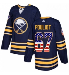 Youth Adidas Buffalo Sabres 67 Benoit Pouliot Authentic Navy Blue USA Flag Fashion NHL Jersey 