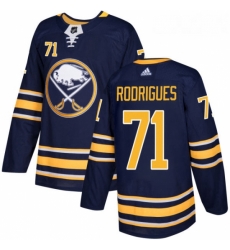 Youth Adidas Buffalo Sabres 71 Evan Rodrigues Authentic Navy Blue Home NHL Jersey 