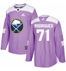 Youth Adidas Buffalo Sabres 71 Evan Rodrigues Authentic Purple Fights Cancer Practice NHL Jersey 