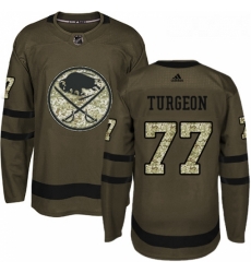 Youth Adidas Buffalo Sabres 77 Pierre Turgeon Authentic Green Salute to Service NHL Jersey 