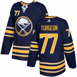 Youth Adidas Buffalo Sabres 77 Pierre Turgeon Premier Navy Blue Home NHL Jersey 