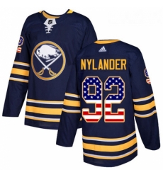 Youth Adidas Buffalo Sabres 92 Alexander Nylander Authentic Navy Blue USA Flag Fashion NHL Jersey 