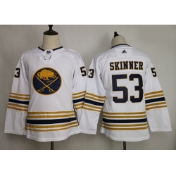Youth Sabres 53 Jeff Skinner White 50th Anniversary Adidas Jersey